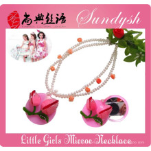 Collar hermoso del espejo de la flor de la rosa pequeña de la princesa Jewellery para los niños